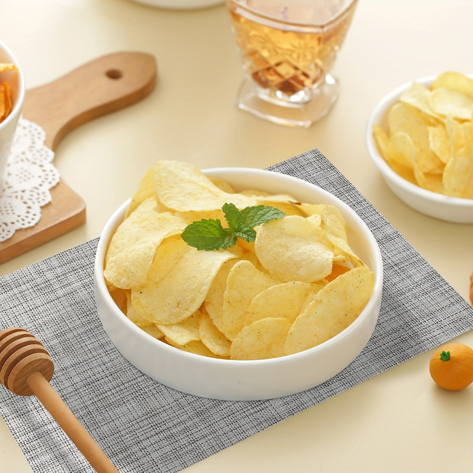 8-Pack Washable PVC Square Placemats Indoor Outdoor Bright Finish