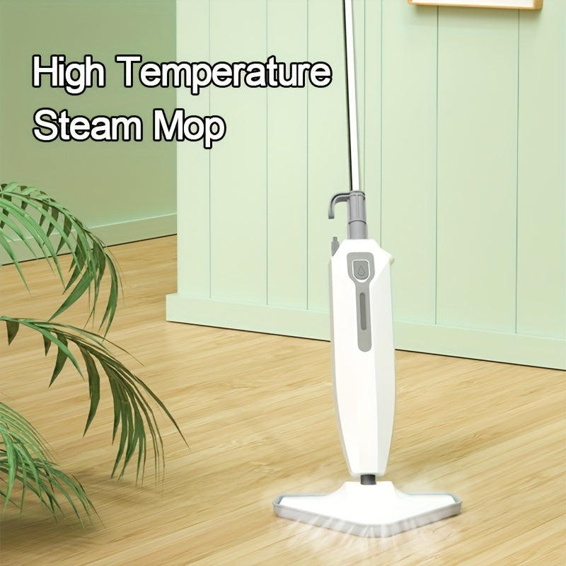 Mopa de vapor de alta temperatura blanca y roja con mango ajustable, limpiador de suelos multifuncional