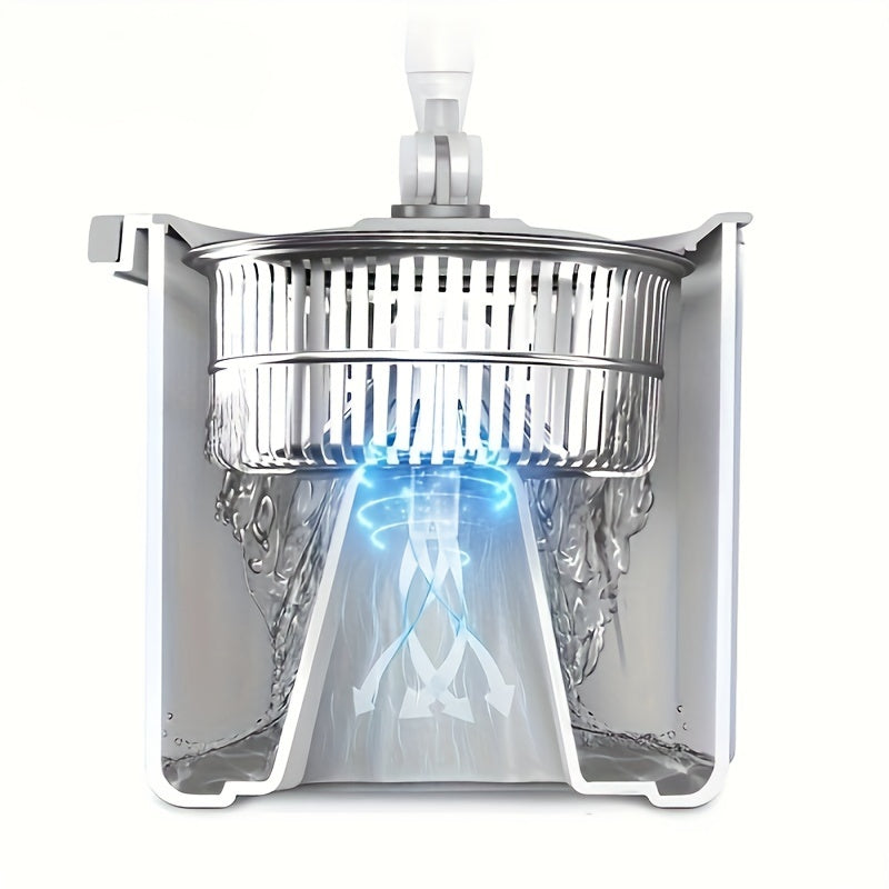 Home Mop and Bucket Set with Rotatable Mop and Double Floor Cleaning System