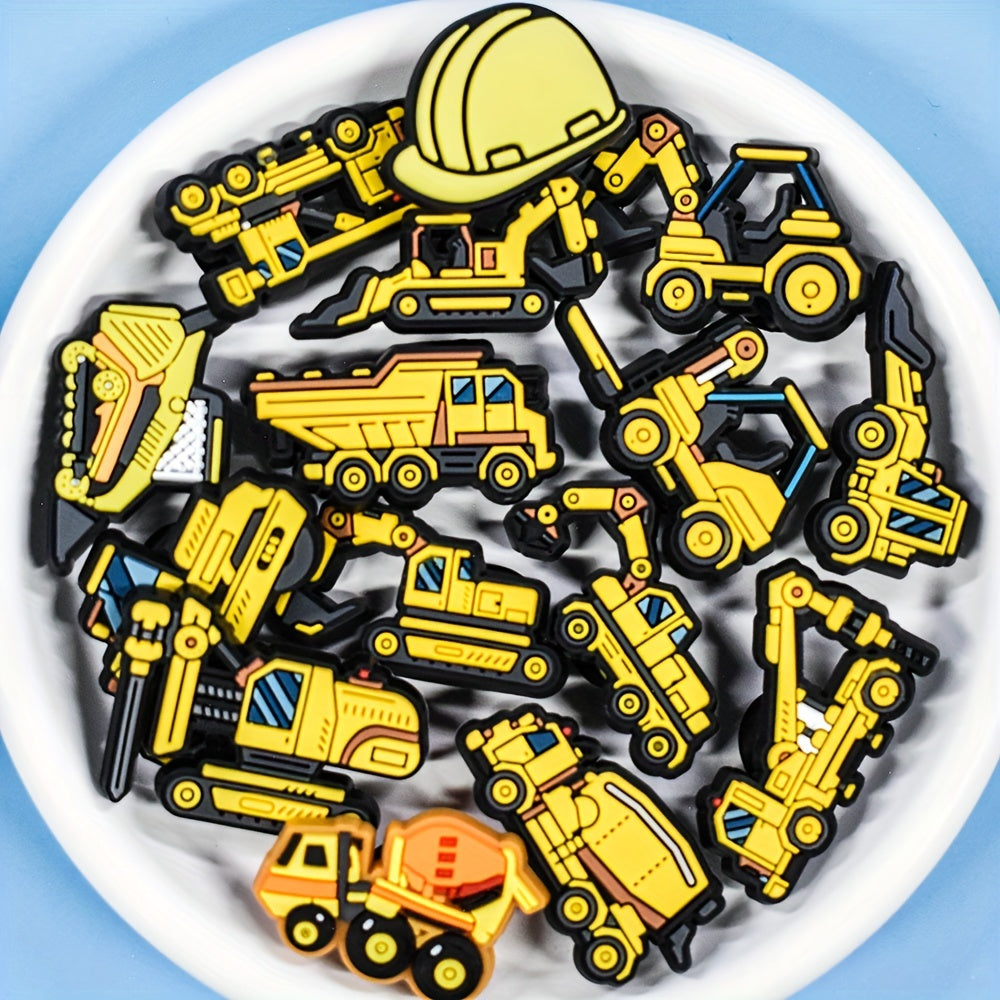 Unisex Plastic Construction Vehicle Shoe Charms for Sandals and Garden Shoes