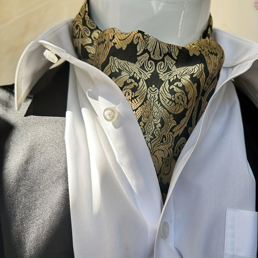 Men's Burgundy Blue Flower Suit Neck Scarf Casual Formal Dress Shirt Accessory