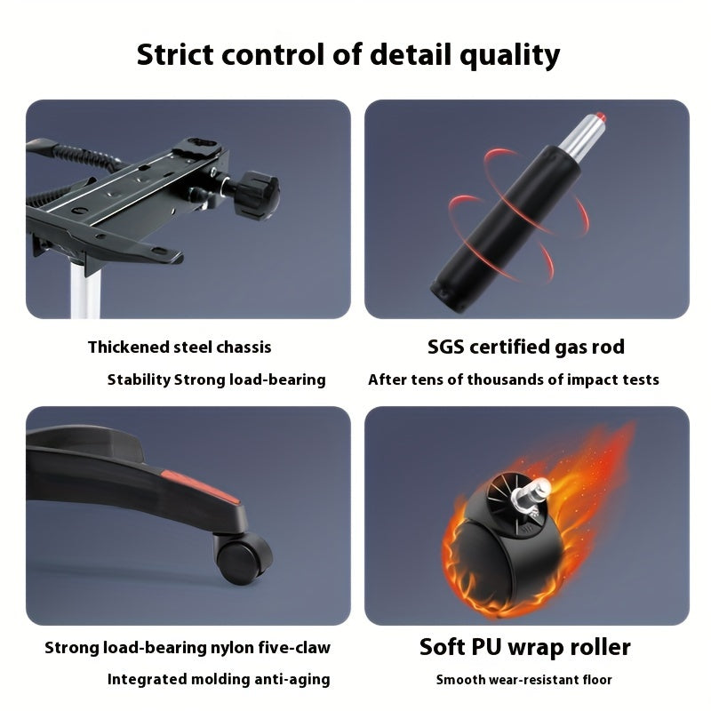 Эргономичное игровое кресло с функцией recline для домашнего офиса и игр