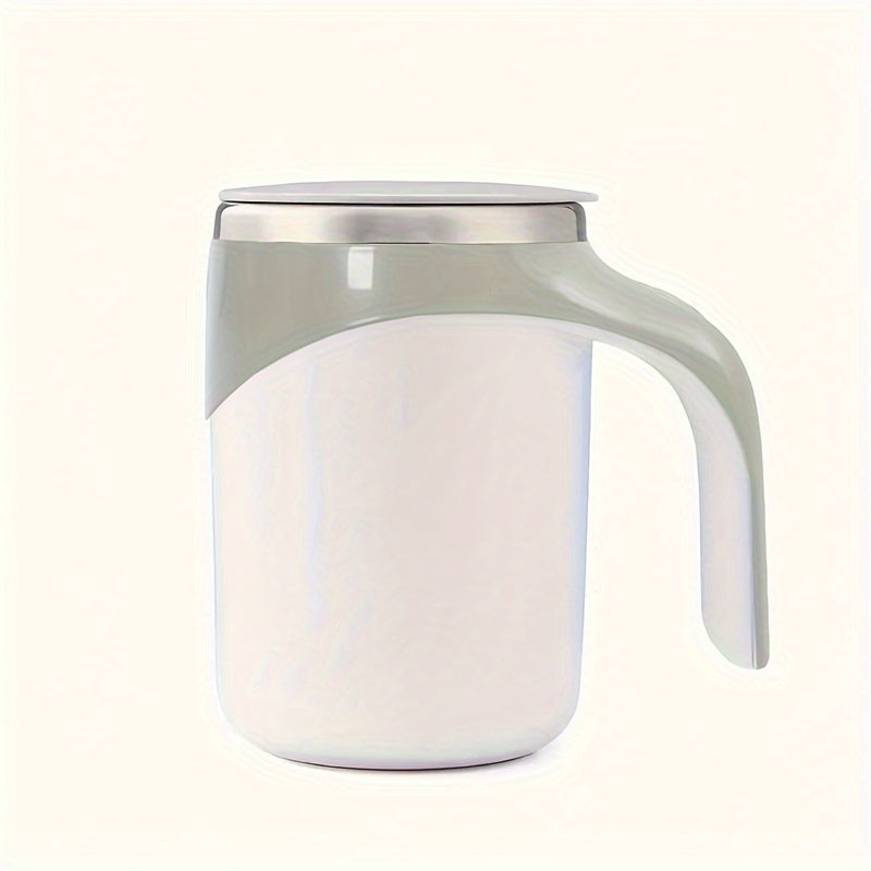 Stainless Steel Self-Stirring Coffee Mug Spill-Proof Battery-Powered Travel Office Home