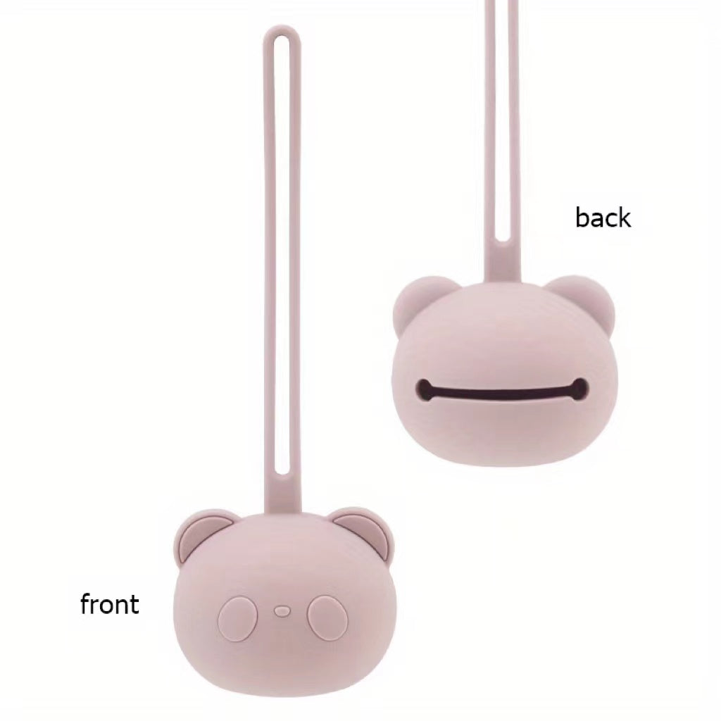 Baby Pacifier Case Silicone Panda Food-Grade BPA-Free for Newborns Girls Boys