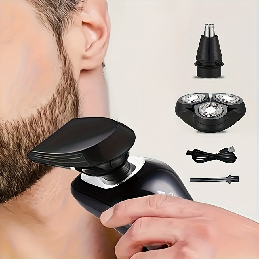 Men's Electric Shaver Set 3-in-1 Rechargeable Stainless Steel Wet Dry Grooming