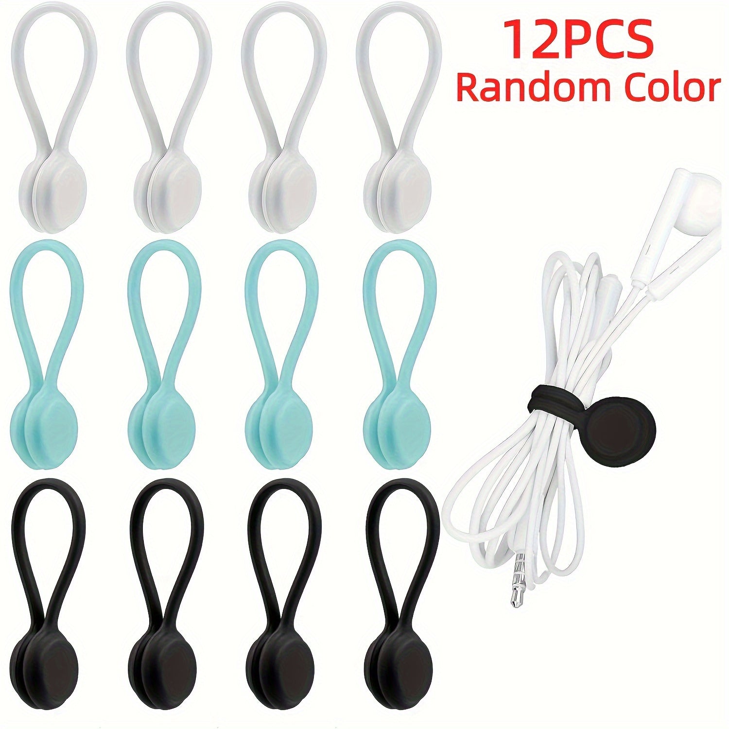 Bridas magnéticas para gestión y organización de cables, llaveros, organizador de escritorio