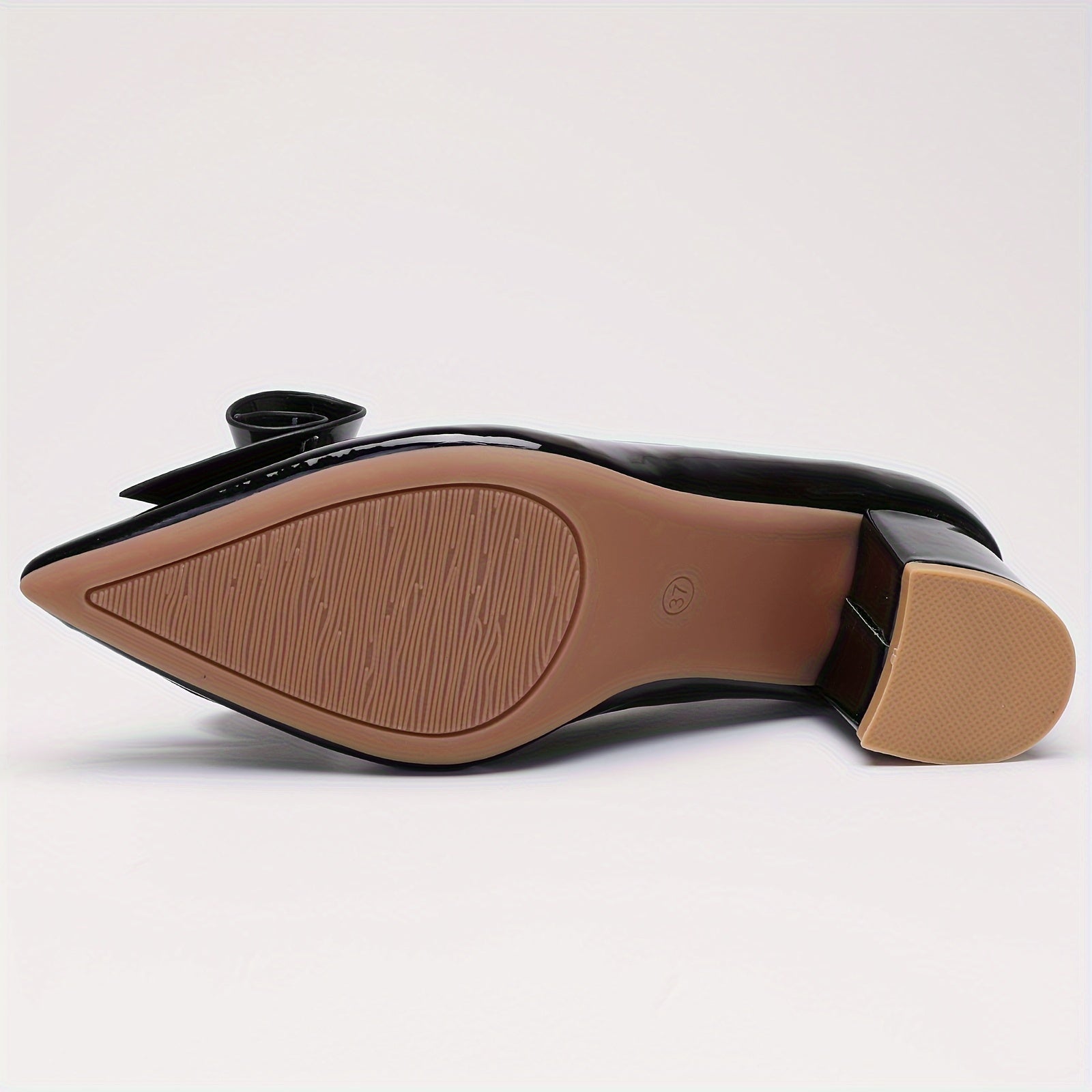 Women's All-Season Pumps Black Solid Color Block Heel Pointed Toe Shoes