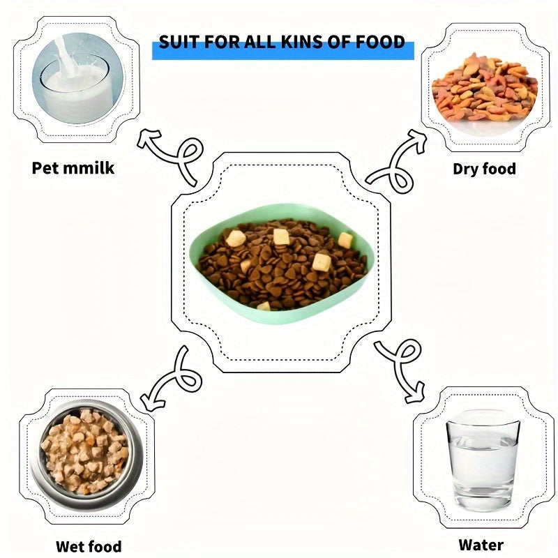 11pcs Non-Slip Plastic Cat Food and Water Bowls Set Colorful for Small Cats and Kittens