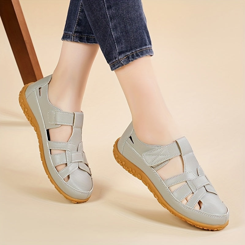 Women's Casual Flat Sandals with Adjustable Straps and TPR Sole
