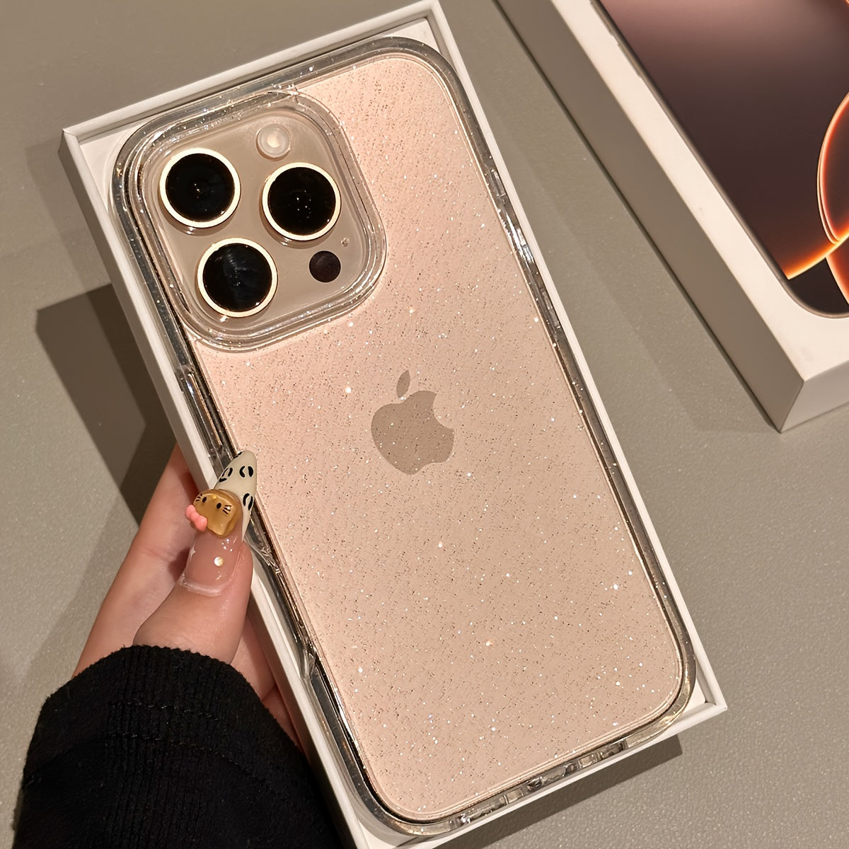 Clear Shockproof Sequin Phone Case for iPhone Models with Lens Protection