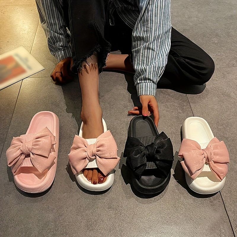 Ayollar uchun ochiq-toe yozgi plyaj shlyapasi bilan bowli slip-on sandallari apelsin