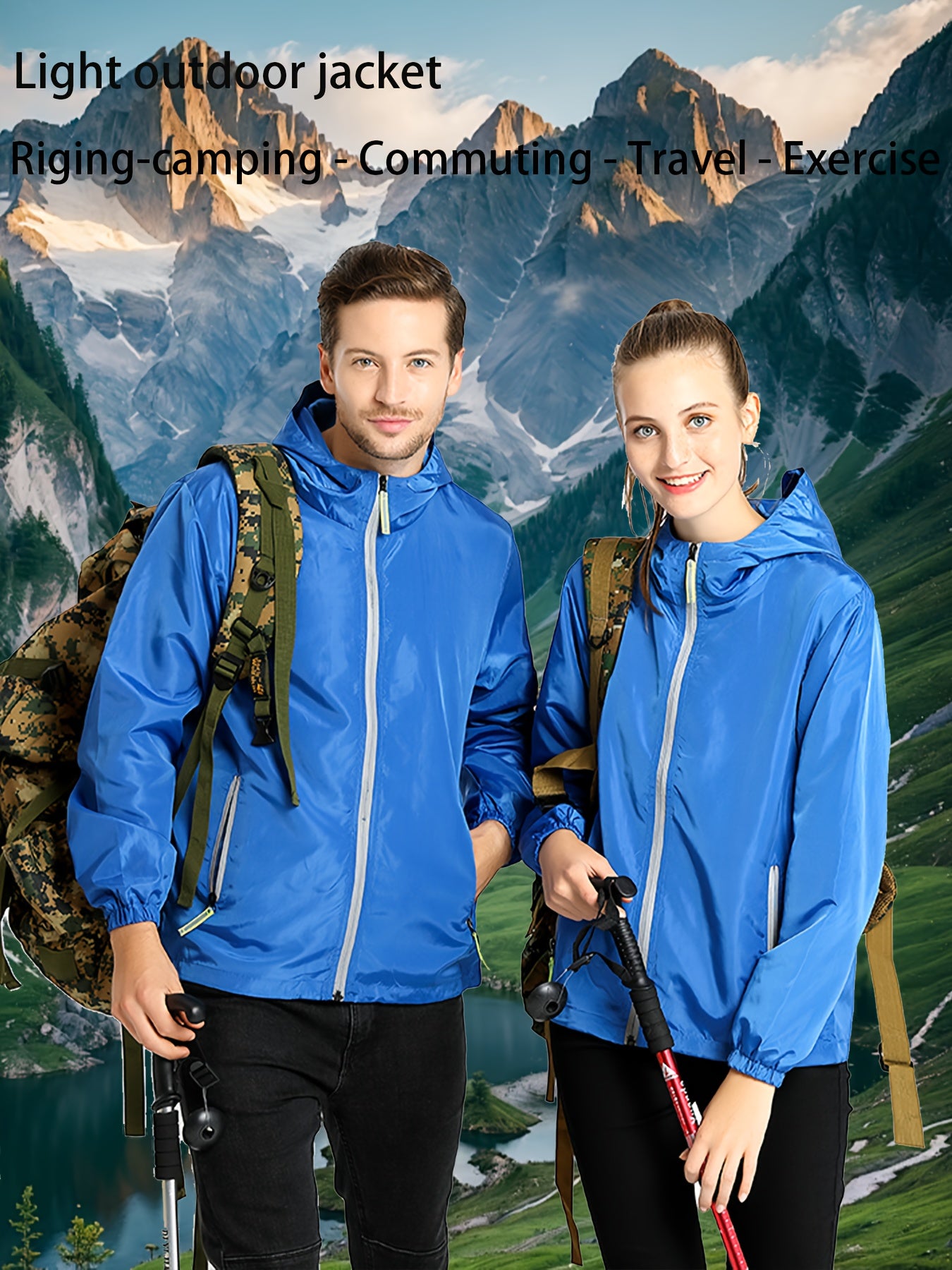 Chaqueta cortaviento con capucha y cremallera reflectante para mujer, casual, de manga larga, con bolsillos grandes