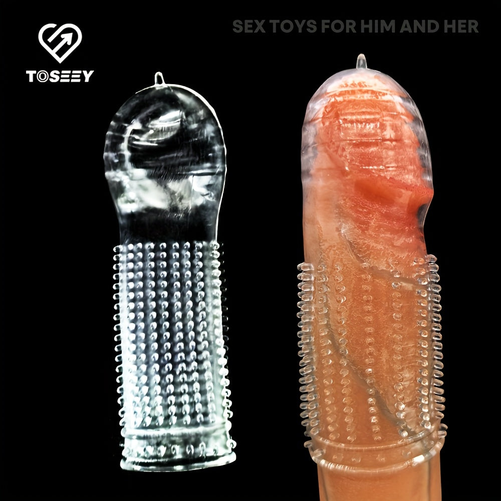 Men Qayta ishlatiladigan shaffof penis qopqog'i to'plami stimulyatsiya va kuchaytirish uchun