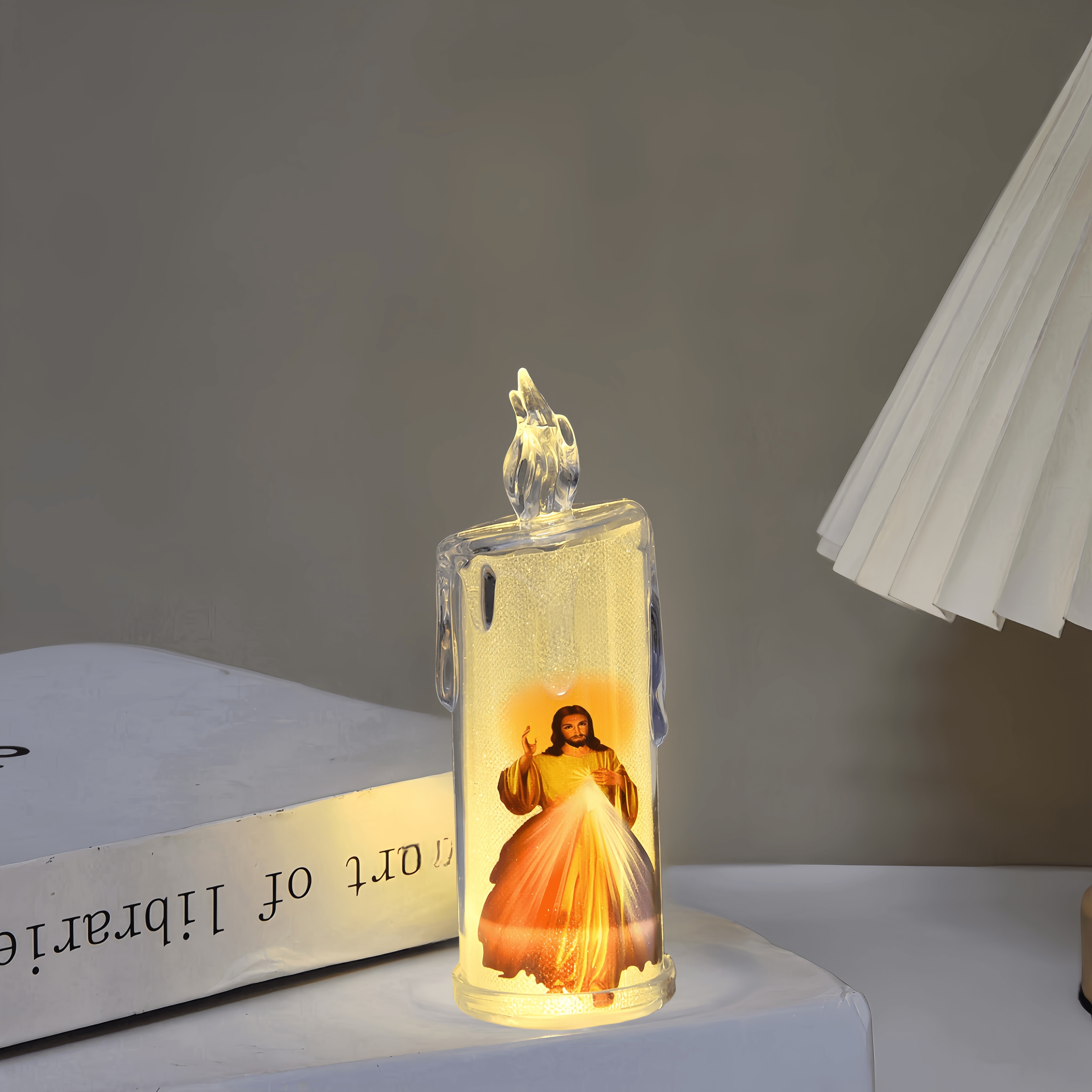 LED Candle for Prayer and Easter Decorations, Believer Gifts, Church Decor