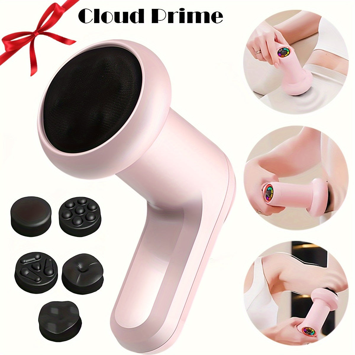 Masajeador eléctrico de grasa con 5 cabezales de masaje y vibrador para piel naranja para relajación corporal