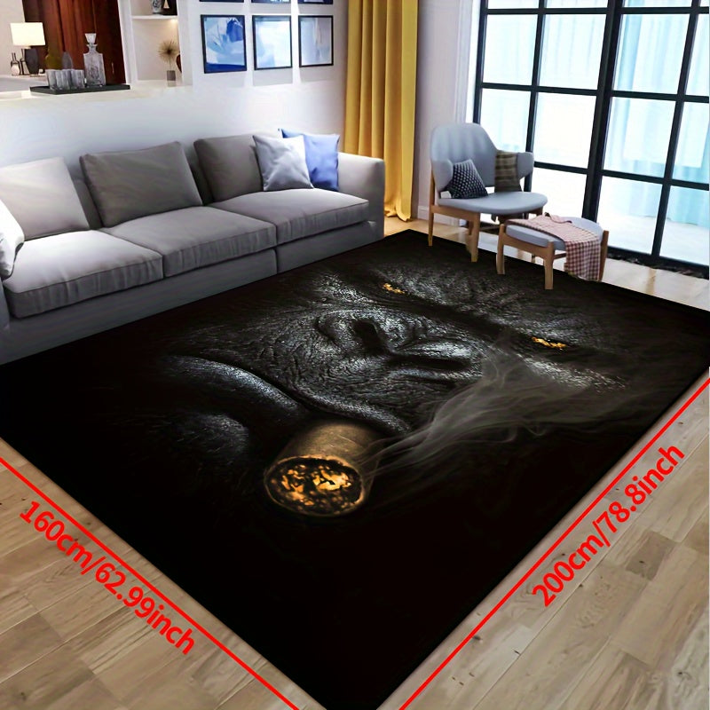 Chimpanzee Non-Slip Rug Waterproof Machine Washable for Living Room Bedroom Patio