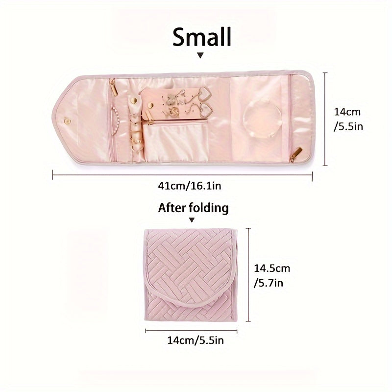 Путешествия ювелирный органайзер складной ролл для колец, ожерелий, серег, браслетов, часов