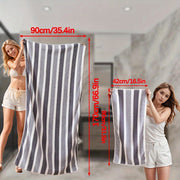 Extra Large Microfiber Bath Towel 89x170cm Soft Absorbent Striped Knit for Travel Home