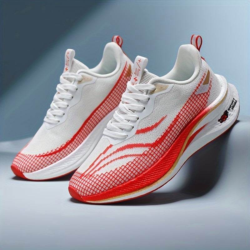 Men's Running Shoes with Gradient Striped Design Lightweight Casual Sneakers for Outdoor Training