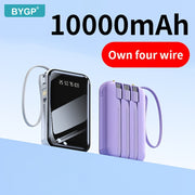 10000mAh quvvatga ega portativ quvvat banki, LED displey, USB Type-C zaryadlovchi, chiroq, qayta zaryadlanadigan litiy polymer batareya va iPhone/Android qurilmalari uchun favqulodda zaxira.