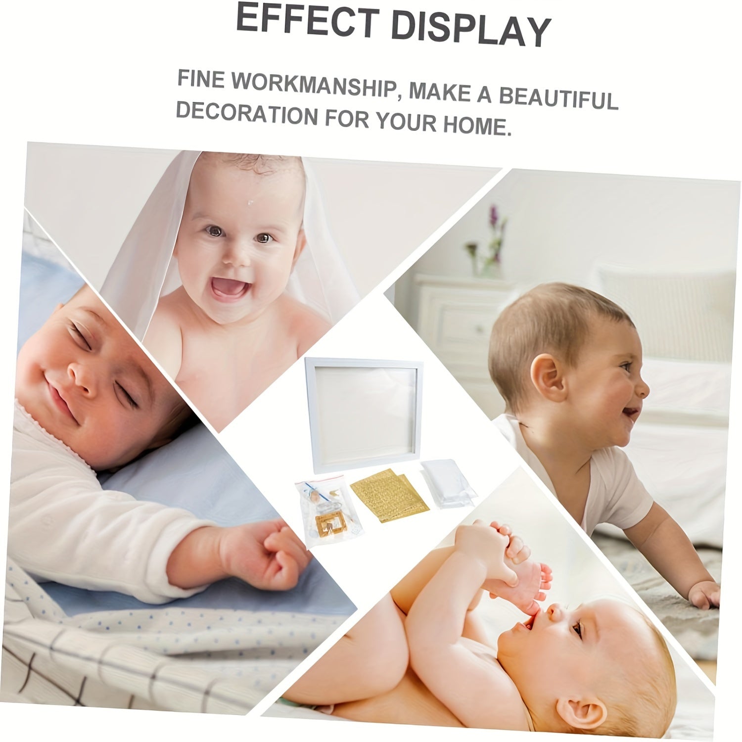 Создайте свой уникальный сувенир на первый день рождения вашего ребенка с нашим набором для отпечатков рук и ног, который включает в себя фоторамку.