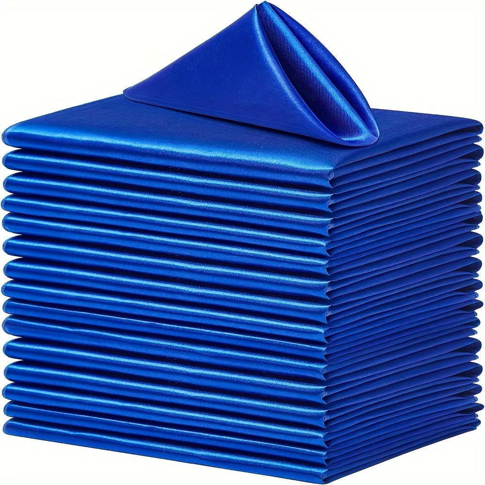 16-Pack Light Blue Square Polyester Napkins 43.18x43.18 cm for Restaurant Events Parties