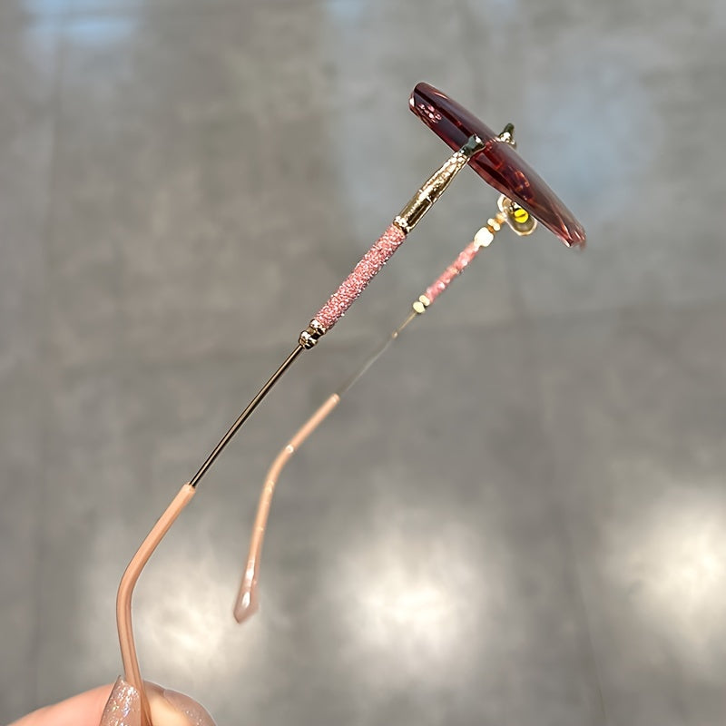 Розовые градиентные очки для чтения с кошачьим глазом и без оправы для женщин +1.0 до +4.0