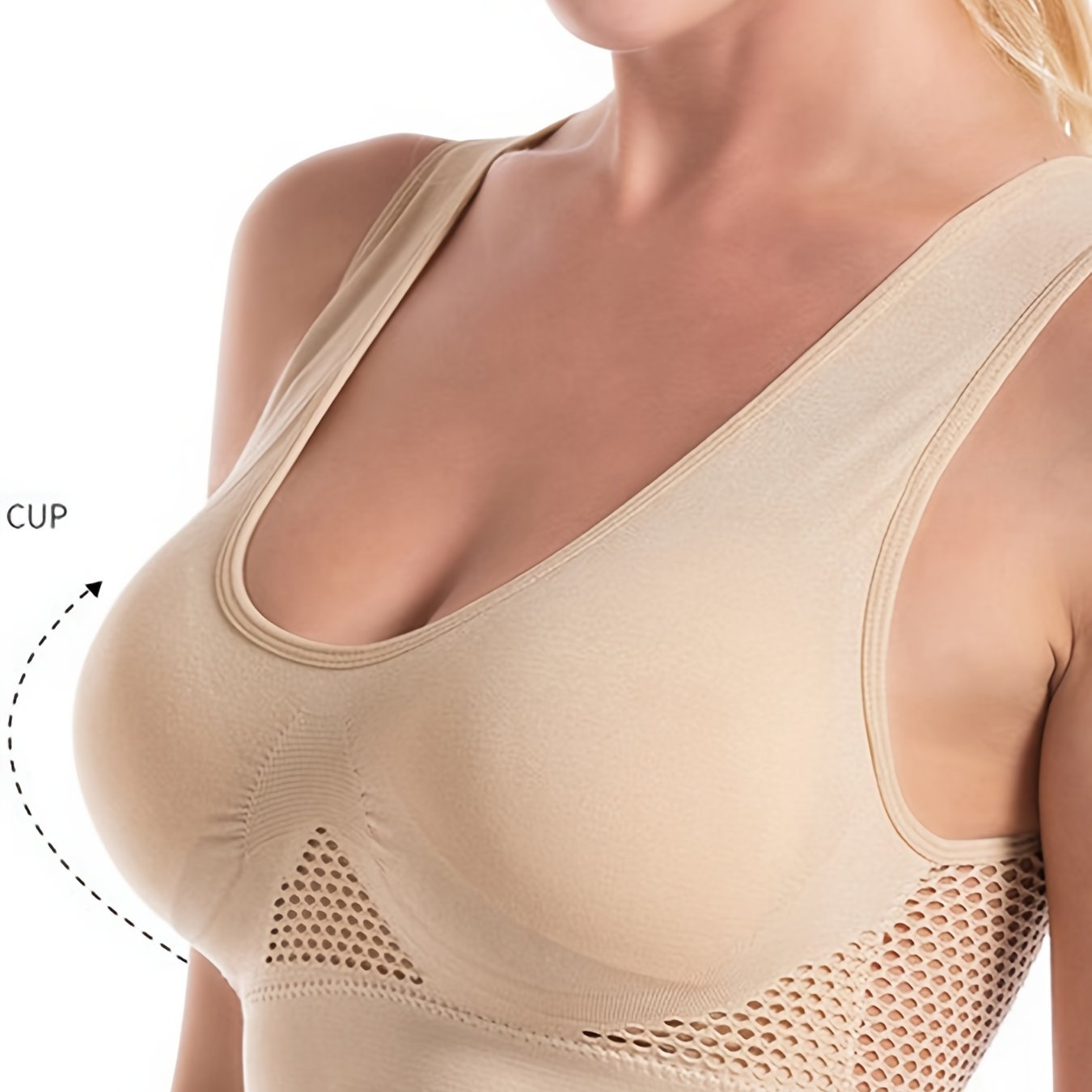 Women's Lavender Sports Bra with Breathable Mesh V-Neck Removable Pads Nylon Spandex for Yoga Running