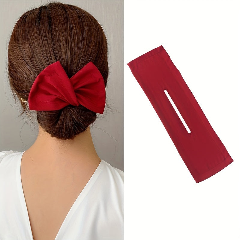 Women's Bow Shaped Ponytail Holder for Curls and Buns Hair Accessory