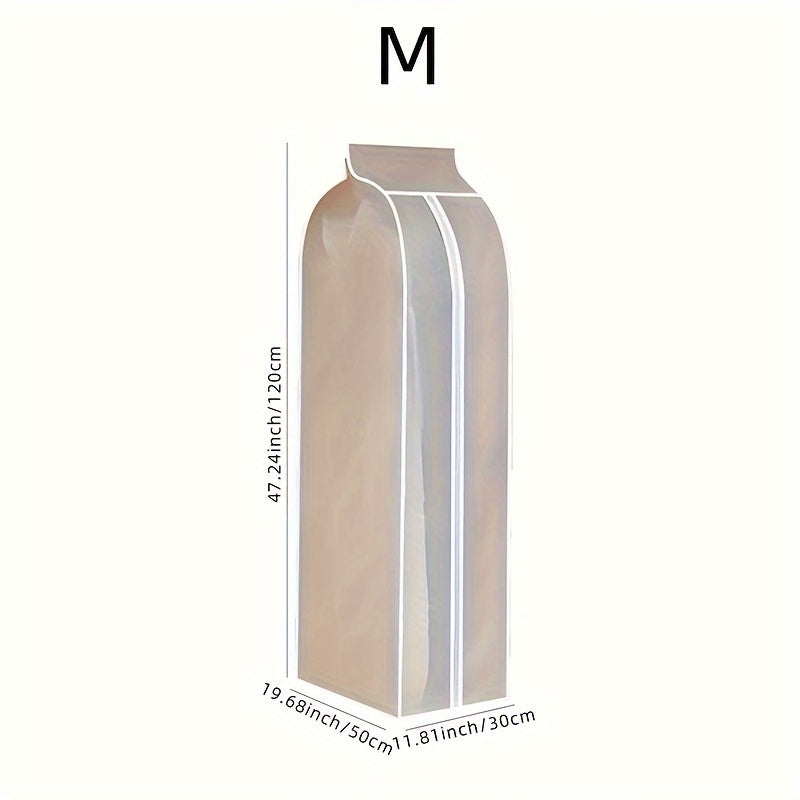 Kiyimlarni osib qo'yish uchun changdan himoya qiluvchi, egiluvchan, shaffof shkaf sumkasi.