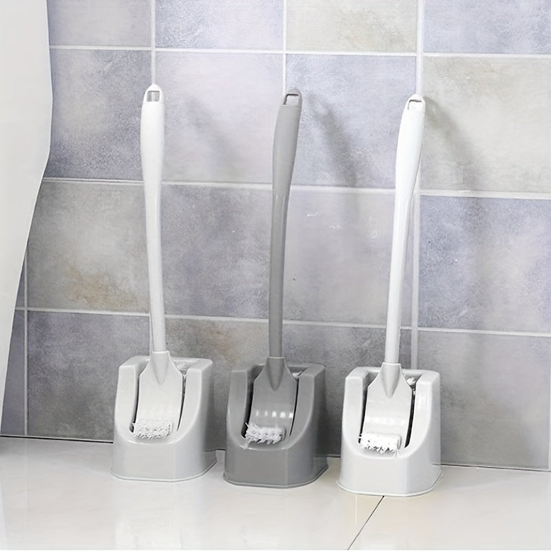Toilet Brush Set with Wall-Mounted Holder, Soft Bristles, Long Handle, Bathroom Cleaning Tool