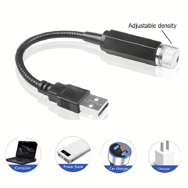 Night Light Projector for Car Roof Interior Adjustable USB-Powered Romantic Ceiling Bedroom