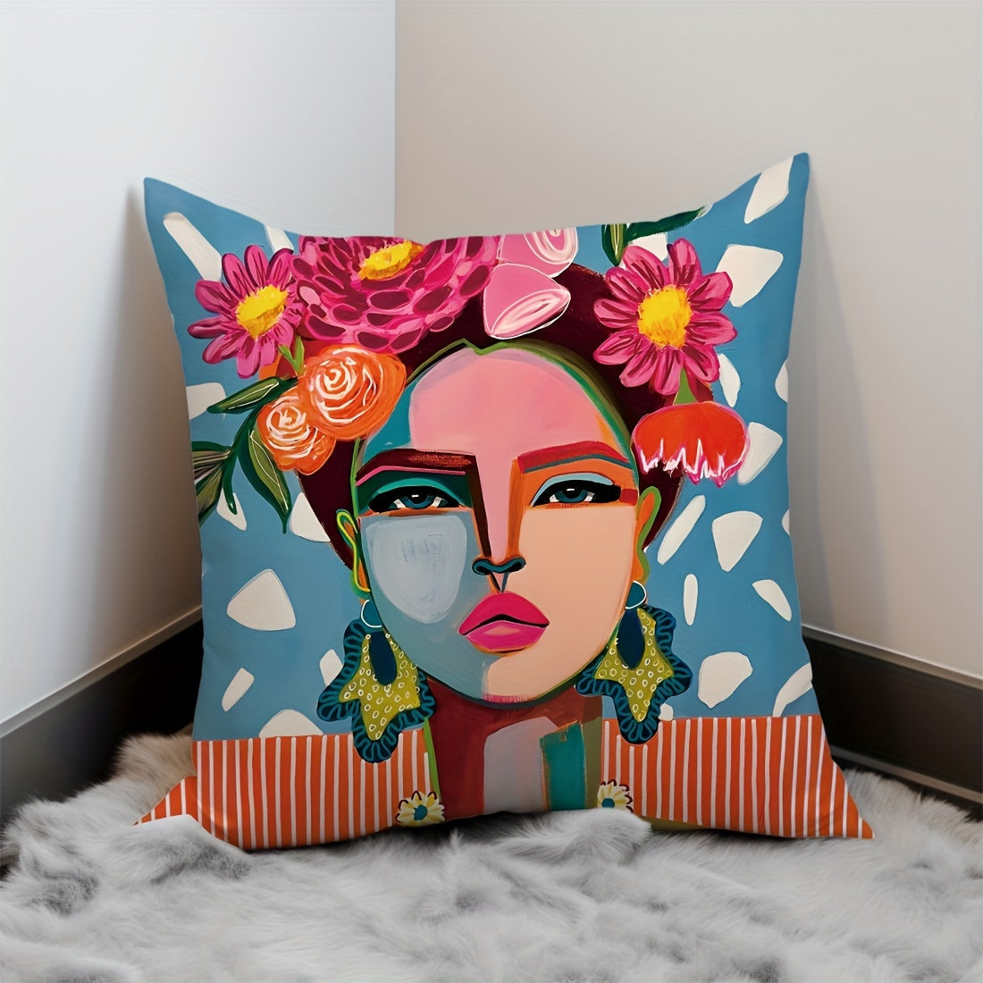 Throw Pillow Cover 45x45cm Velvet Floral Pattern Decorative Cushion Case for Living Room Sofa Bedroom