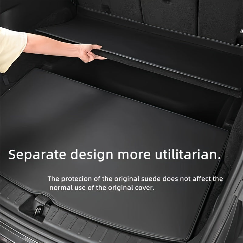 Car Trunk Mat Leather Luggage Tray for Model Y 2025 5-Seater Wear-Resistant
