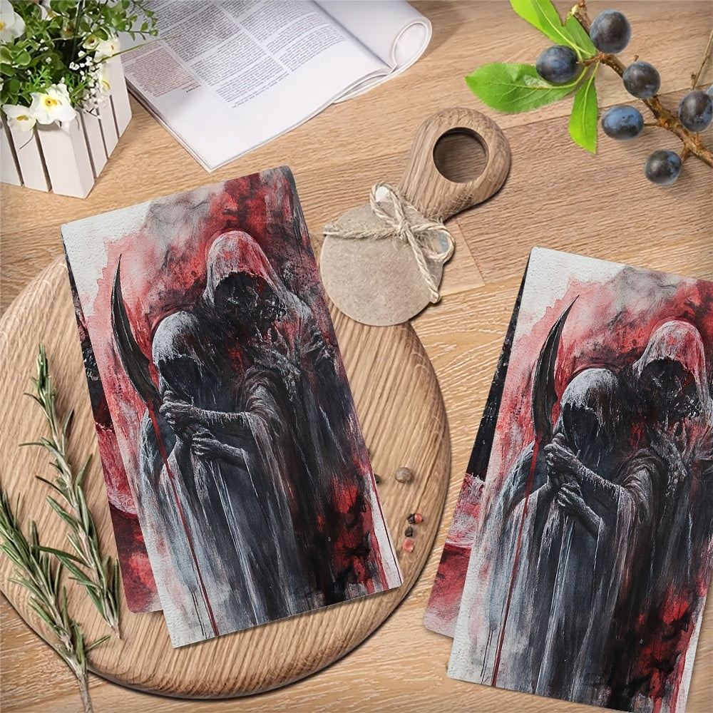 Получите 2 ультрамягких кухонных полотенца в дизайне "Слaughter Tarotesque Dark". Эти высокоабсорбирующие кухонные полотенца идеально подходят для праздничного декора. Машинная стирка, размер 16x24 дюйма. Номер товара 2KYSYS1218653.