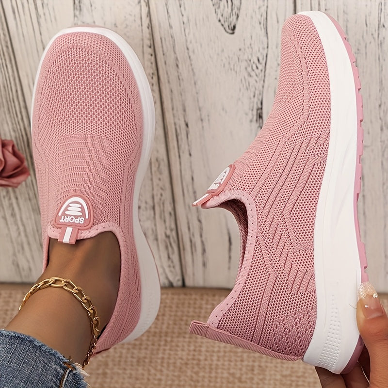Women's Casual Slip-On Sneakers Breathable Mesh Lightweight Outdoor Shoes