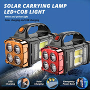 Multi-Function LED Flashlight with Solar USB Rechargeable 1500mAh Ni-MH Battery