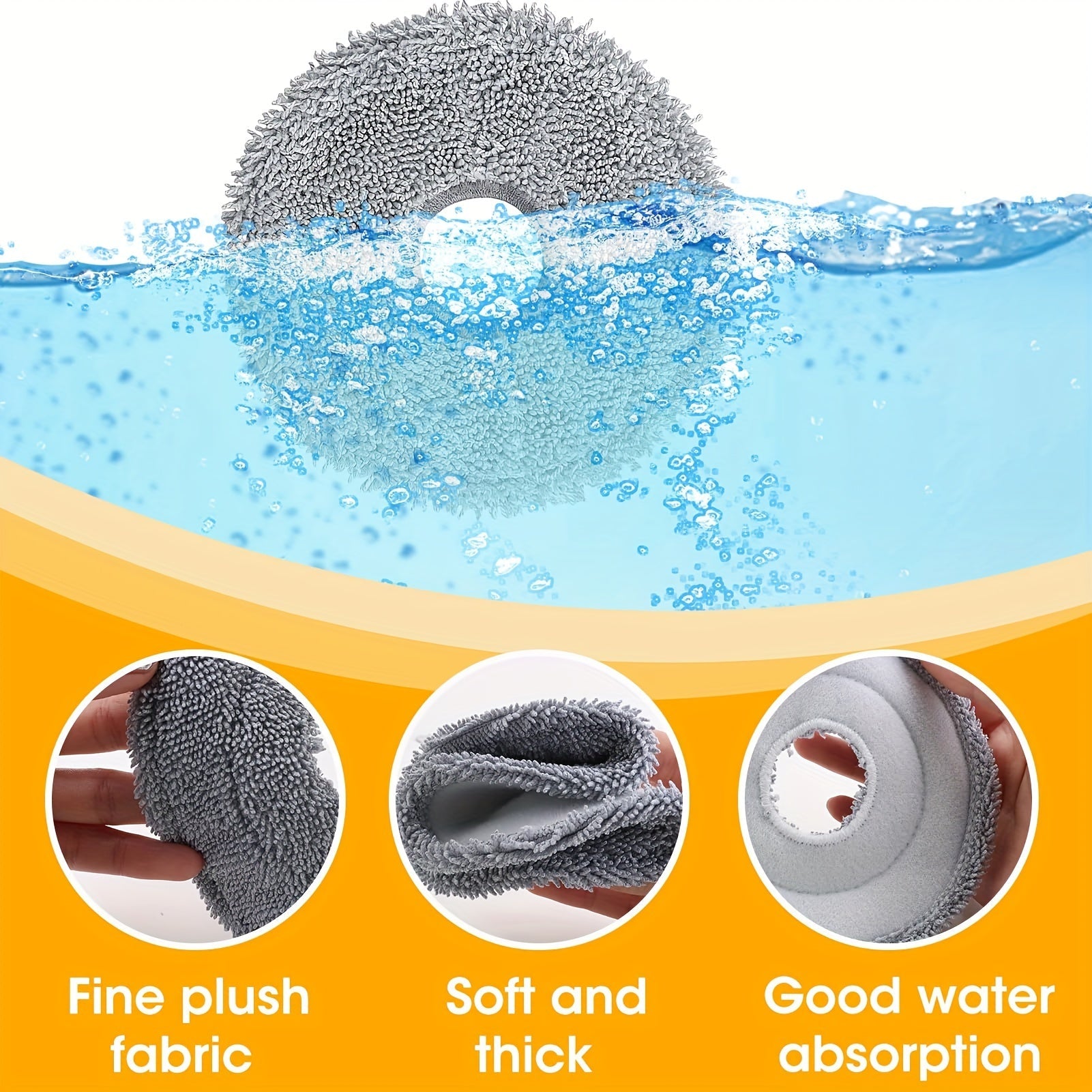 Высококачественные микрофибровые моющиеся тканевые полотенца для роботов-пылесосов Dreame L10 Ultra, L10s Pro, L10s, L20 Ultra и Xiaomi X10+ - в комплекте 6 штук.