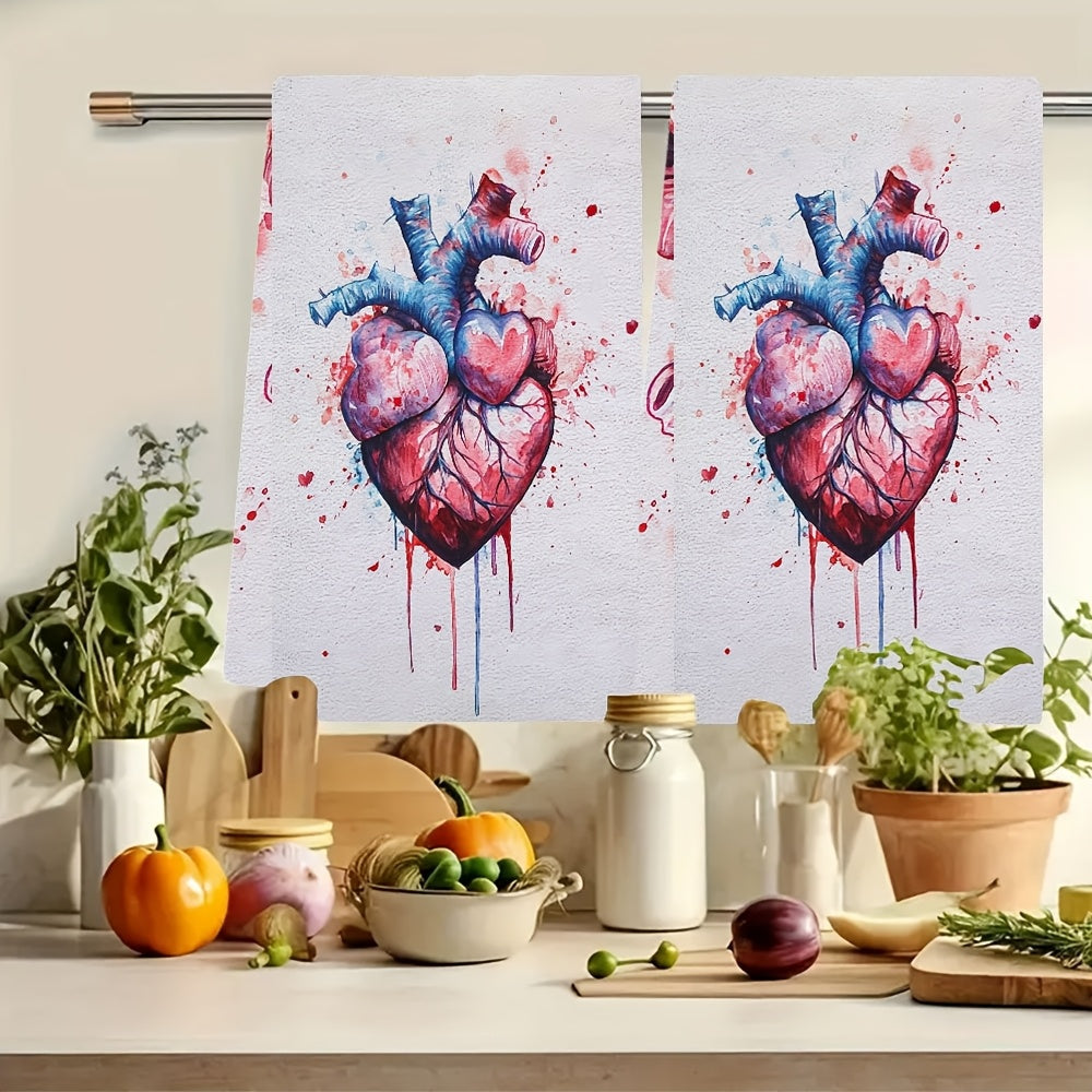 Valentine's Day Kitchen Towels Ultra-Soft Absorbent 40x60 cm