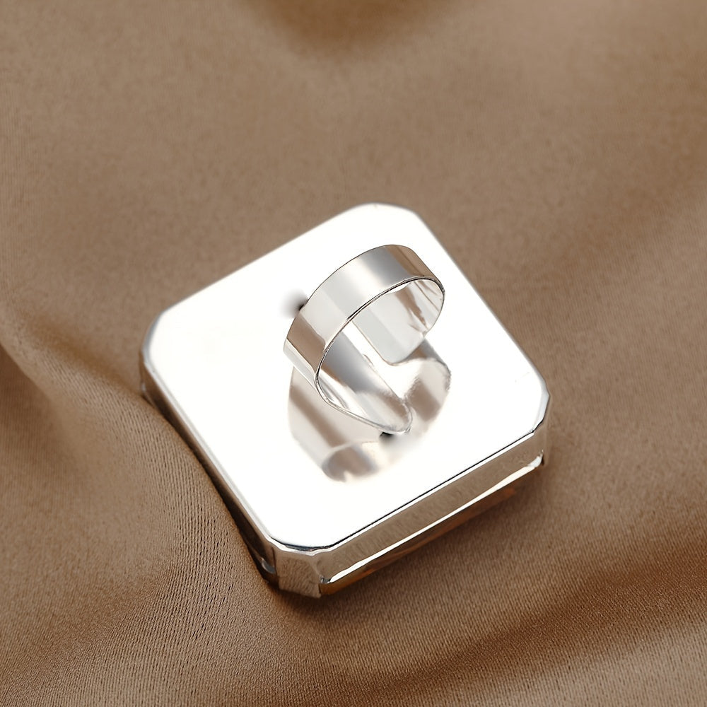 Elegant Glass Ring for Women and Men, Royal Style, Clear Transparent