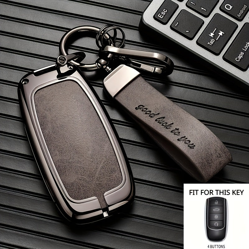 Premium Zinc Alloy Key Case for Car Keychain Accessories in Silver