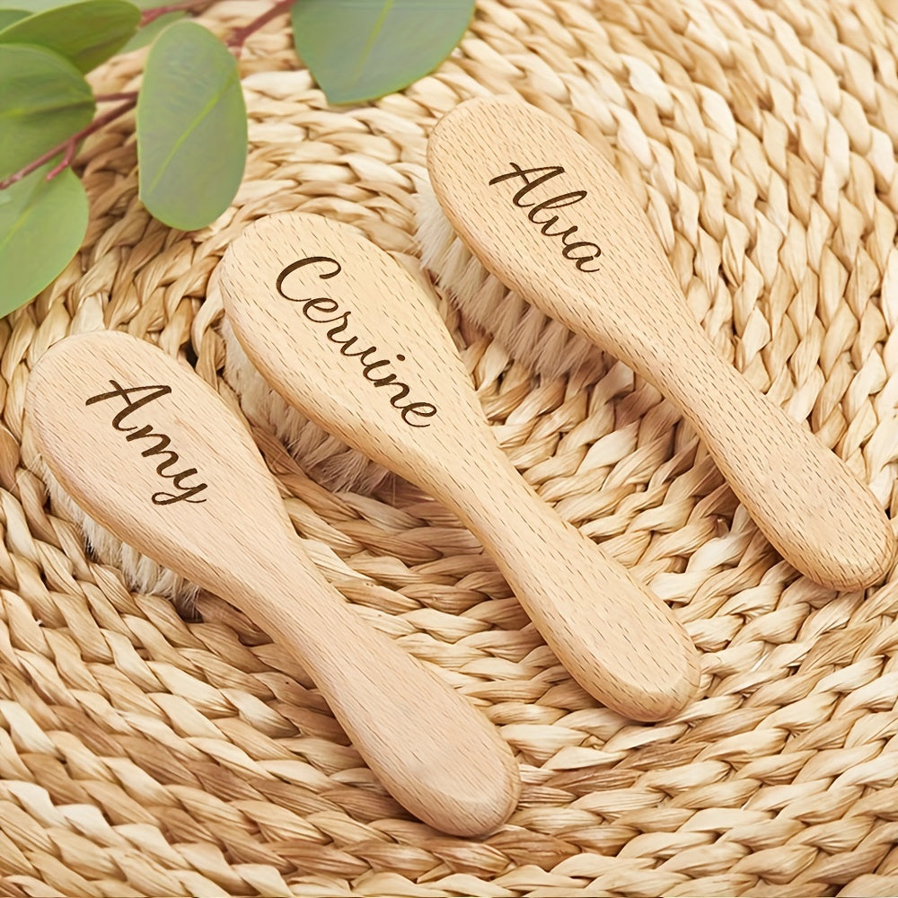 Personalized Wooden Hair Brush with Engraving Ramadan Sheep Star Moon Gift