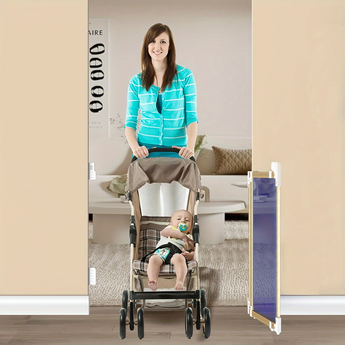 Retractable Baby and Pet Safety Gate for Doorways Stairs Indoor Outdoor