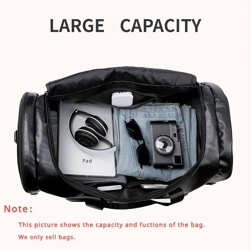 Men's Business Travel Duffel Bag Large Capacity Korean Style Black Coffee Non-Washable