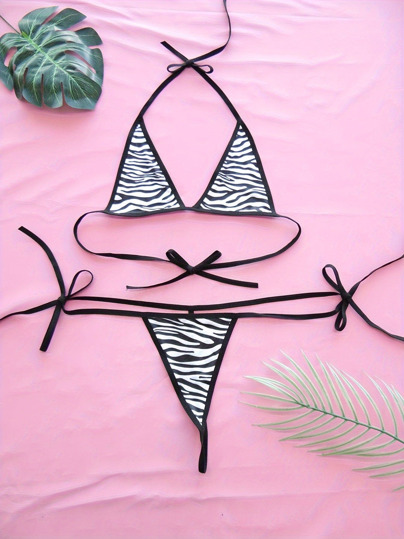 Women's Zebra Print Bikini Swimsuit Sizes S/L Comfortable Fit