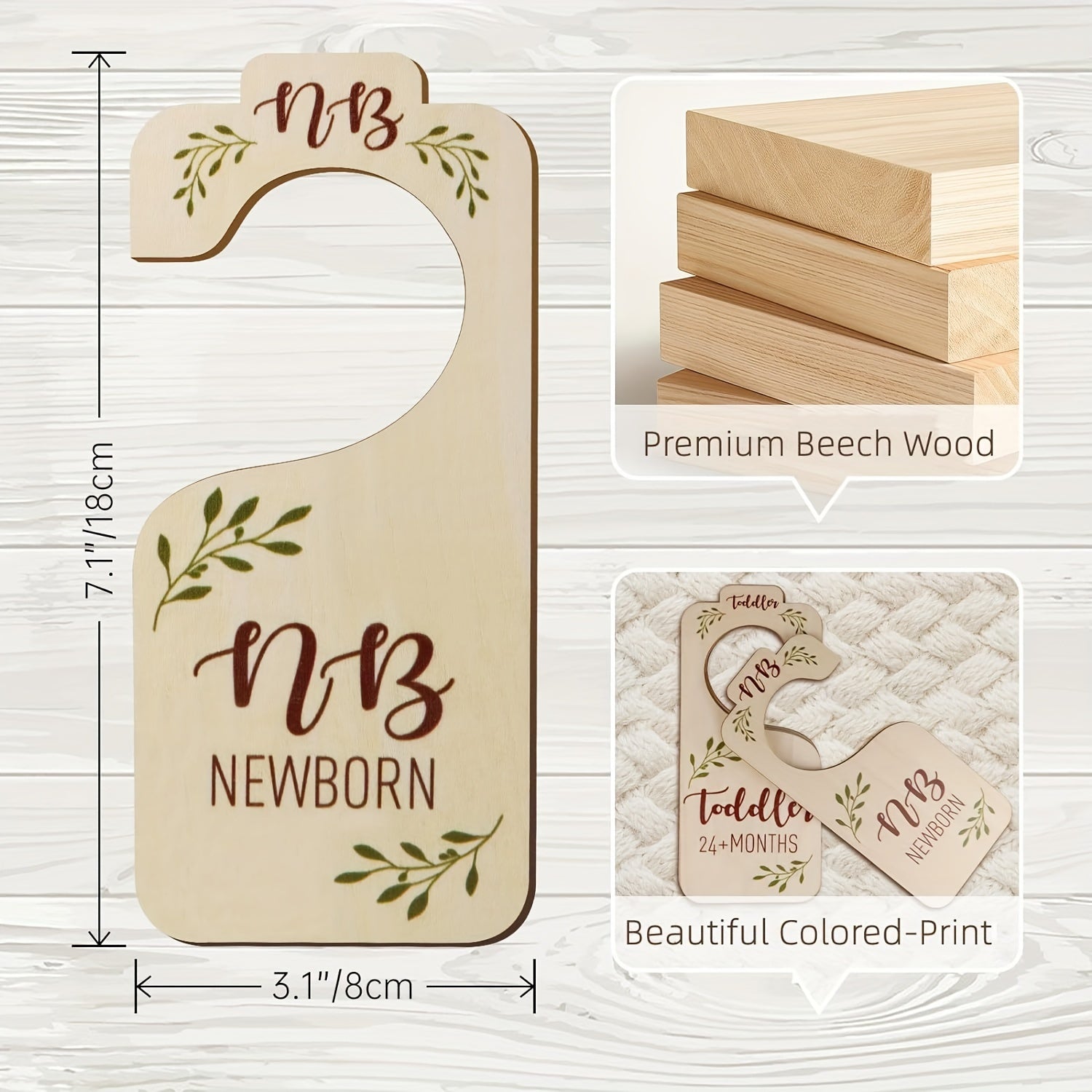 Juego de 8 divisores de armario de madera de doble cara para la organización de la habitación infantil