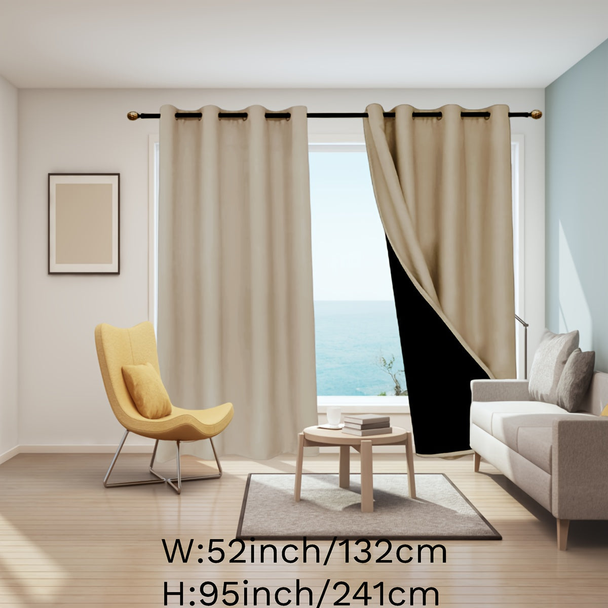 Blackout Curtains for Bedroom Grommet Insulated Room Darkening Single Panel
