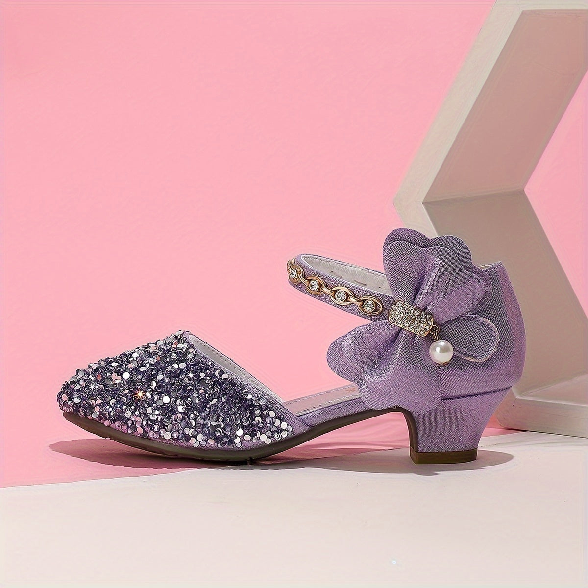 Children's Crystal Sandals for Girls Princess Design Spring Summer Breathable Glitter Round Toe Low Top