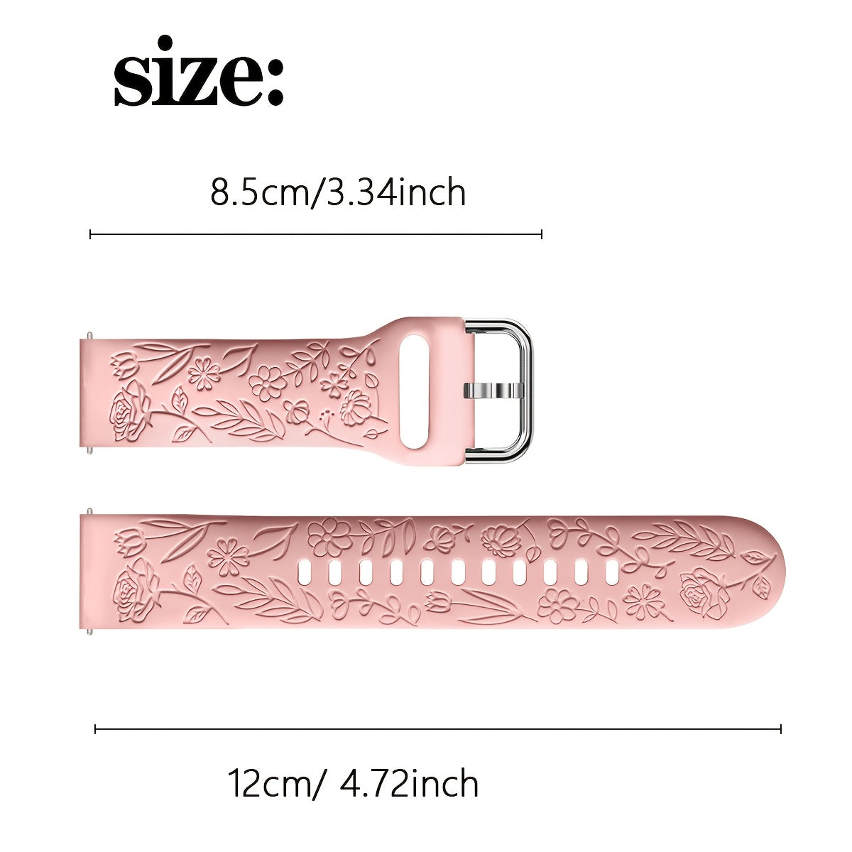 Rose Blossom Silicone Watch Strap for Samsung Galaxy Watch 7/FE 6 5 4 20mm Replacement