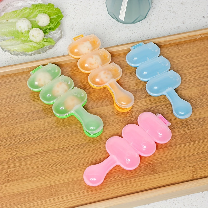 Polypropylene Triple Section Spherical Mold for Sushi Rice Balls and Meatballs